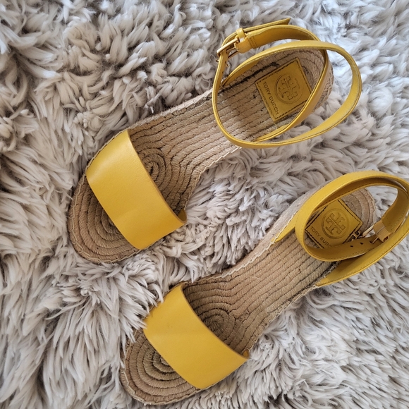 COPY - Tory Burch yellow espadrille wedge sandals - Picture 2 of 7